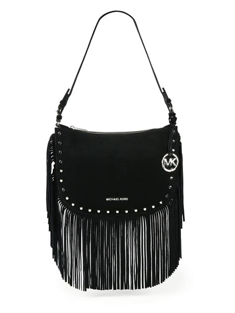 michael kors black fringe purse